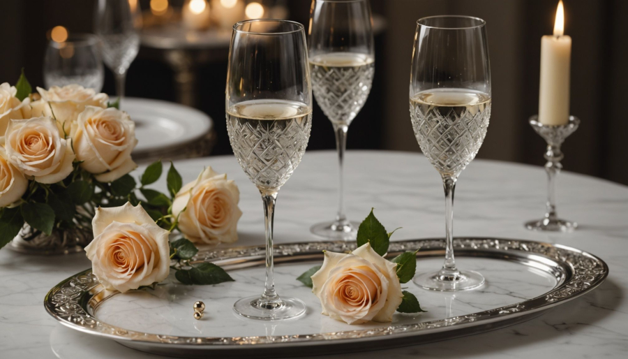 Geschenkideen für die Silberhochzeit: personalisierte champagnergläser mit gravur